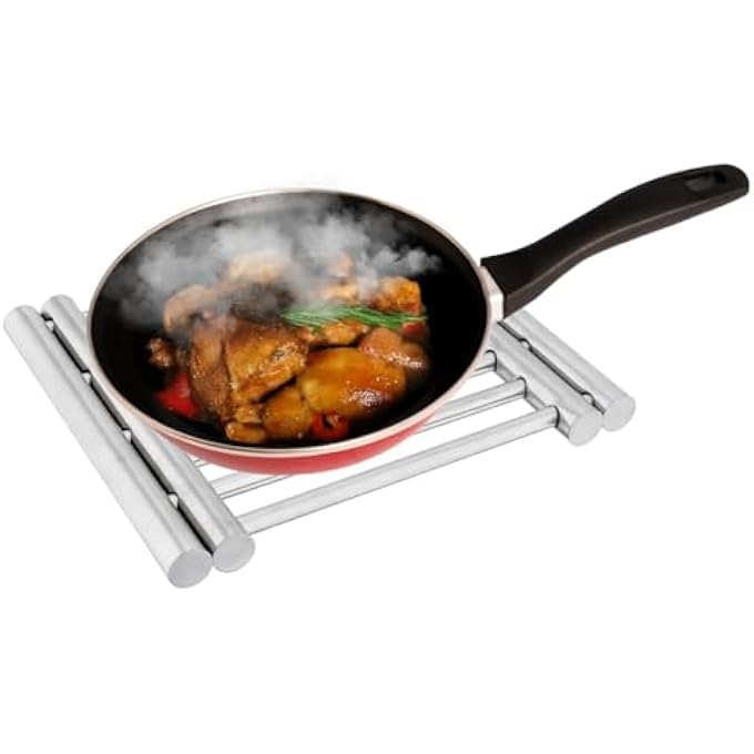 HEXAR Stainless Steel Extendable Coaster Hot Pot Placement Trivet 22 To 37Cm For Home Kitchen Dining Table More Than Two Pots Table Mat Kitchen Dining Tableware Accessories - Image 1
