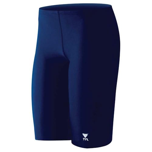 TYR Sport Boys' Solid Jammer Swim Suit,Navy,26 - Image 1