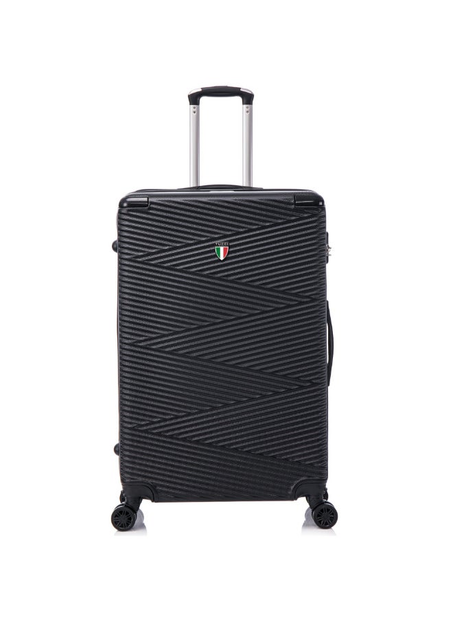 TUCCI 3-Piece Avenza Hardside Luggage Trolley Set Black 76 x 29.5 x 48 cm T0805-BK - Image 2