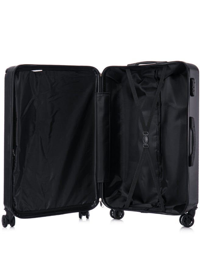 TUCCI 3-Piece Avenza Hardside Luggage Trolley Set Black 76 x 29.5 x 48 cm T0805-BK - Image 4
