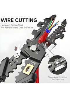 SRzone SRzone 25in1 Multifunction Wire Strippers Electeical 8 inch Wire Crimping Tool Wire Cutter Professional Electrician Pliers Tools and Cable Stripper for Cutting Stripping Shearing  - Image 4
