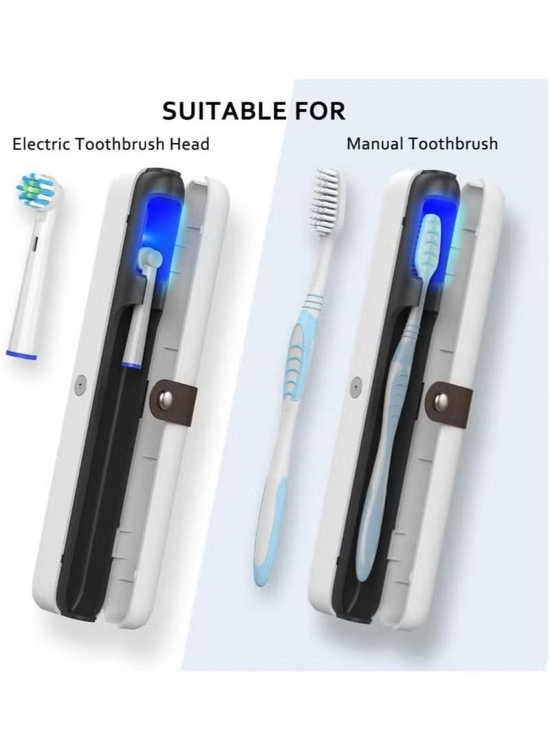 Portable UV Toothbrush Sanitizer, , UV-C Auto Cycle Sterilization and Rechargeable Sterilizer Box Cleaner Holder Fits Electric Toothbrush Heads and Manual Toothbrushes - Image 4