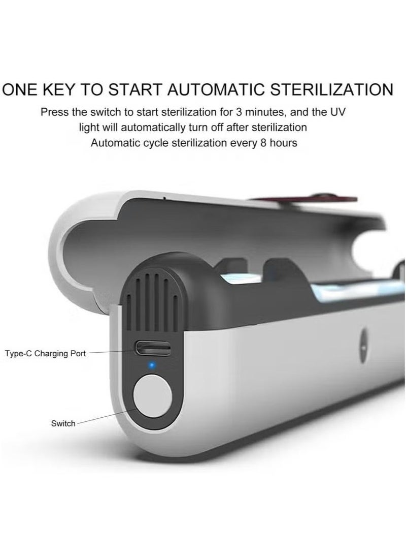 Portable UV Toothbrush Sanitizer, , UV-C Auto Cycle Sterilization and Rechargeable Sterilizer Box Cleaner Holder Fits Electric Toothbrush Heads and Manual Toothbrushes - Image 5