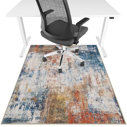 Lreedy Office Chair Mat for Hardwood Floor Tile Floor36X 48 Heavy Duty Desk Chair Mat for Hard Floors Under Desk Rug for Rolling Computer ChairAnti SlipLow Pile Carpet Floor ProtectorAbstract Multii - Image 1