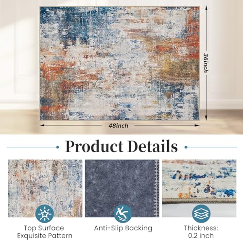 Lreedy Office Chair Mat for Hardwood Floor Tile Floor36X 48 Heavy Duty Desk Chair Mat for Hard Floors Under Desk Rug for Rolling Computer ChairAnti SlipLow Pile Carpet Floor ProtectorAbstract Multii - Image 3