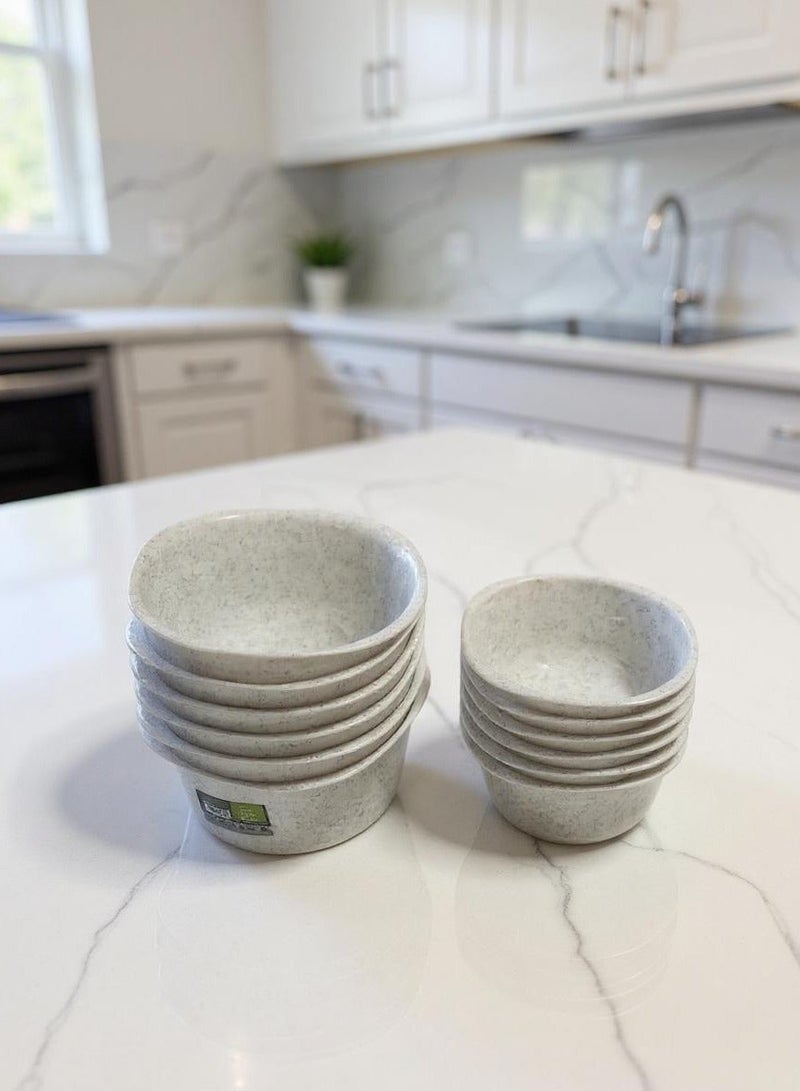 إيكو بلاست طقم عشاء ويف 33 قطعة اطباق واوعية متنوعة من البلاستيك الصحي الآمن للاستخدام الحراري في الميكروويف متعدد الاحجام والاشكال - ابيض جرانيت - Image 5