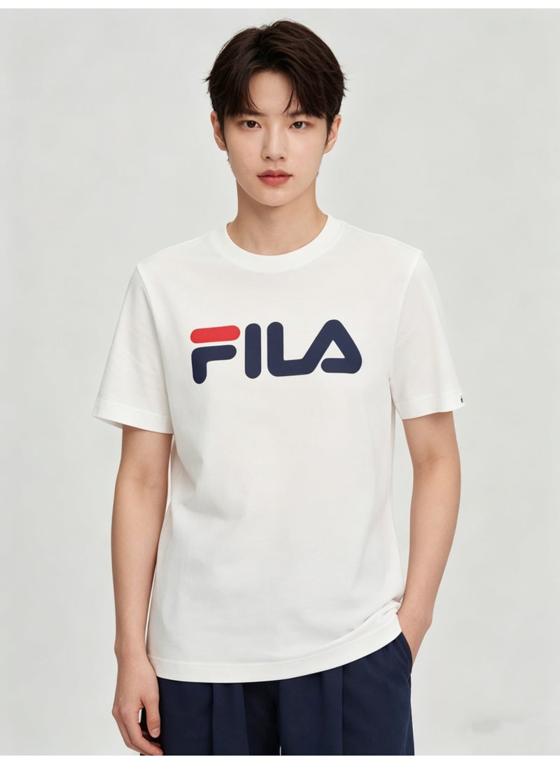 FILA Classic Logo Crew Neck Short Sleeve T-Shirt, Unisex Casual Top-XXXXXL - Image 1