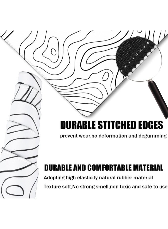 Extra Large Mouse Pad, Gaming Mouse Pad, Big Mouse pad, Waterproof Extra Large Big Mouse Pad with Stitched Edge, Non-Slip Base Keyboard Pad for Gamer, Office & Home, 31.5 x 15.8, Black Lines - Image 2