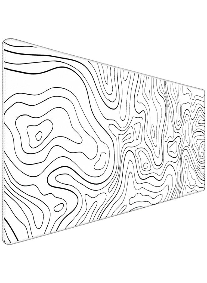 Extra Large Mouse Pad, Gaming Mouse Pad, Big Mouse pad, Waterproof Extra Large Big Mouse Pad with Stitched Edge, Non-Slip Base Keyboard Pad for Gamer, Office & Home, 31.5 x 15.8, Black Lines - Image 1