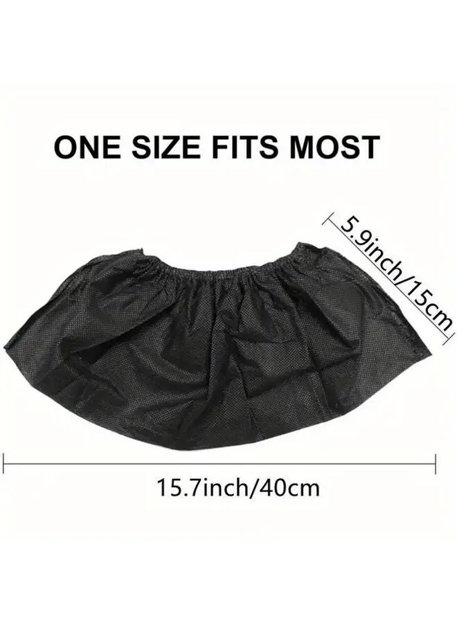 Black Disposable Non Slip Shoe Covers 100 Count For Indoor Outdoor Home Workplace - Image 3