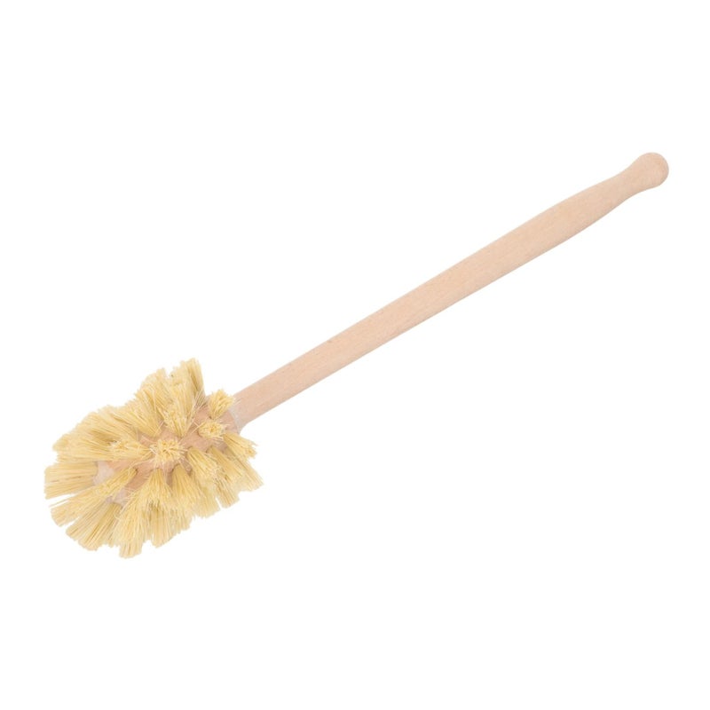 Wooden Toilet Brush with Hard Bristles Long Handle Compact Space Saving Design for Bathroom Cleaning - Image 2
