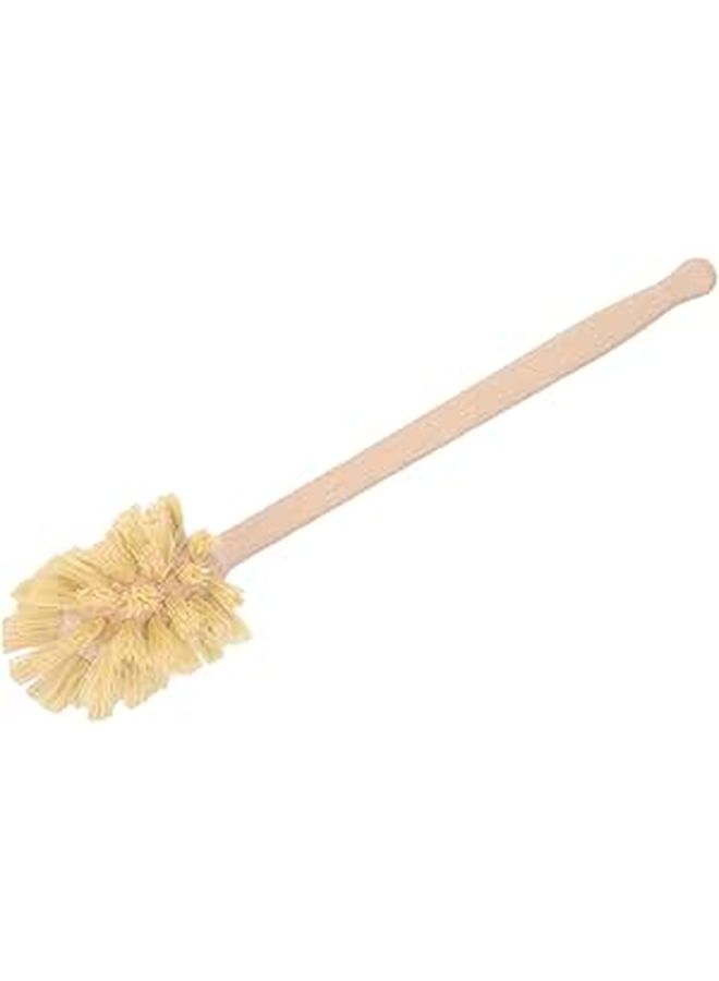 Wooden Toilet Brush with Hard Bristles Long Handle Compact Space Saving Design for Bathroom Cleaning - Image 1