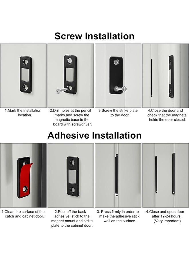 Generic 8Pcs Cabinet Magnetic Catchs Ultra Thin Cabinet Door Magnets Stick on Drawer Magnets Cabinet Latch Magnetic Closures for Cabinets Kitchen Closet Door Closing Magnetic Door Catch Closer Black  - Image 5