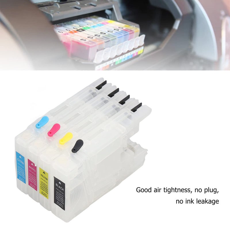 YWBL WH 4 حزمة خراطيش حبر قابلة لإعادة التدوير أسود أزرق أرجواني أصفر متوافق مع النماذج العالمية - Image 3