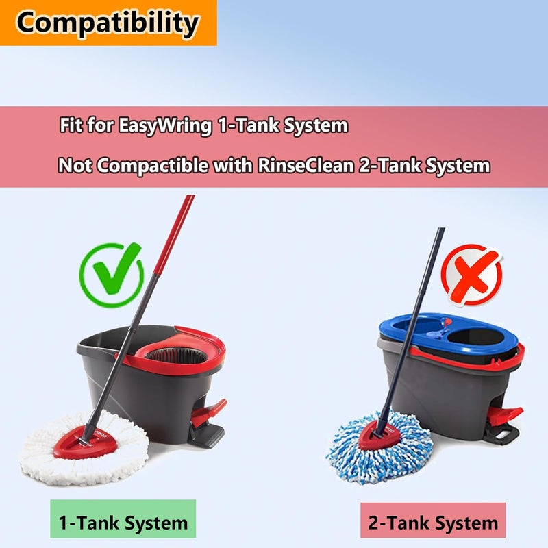 رأس بديل لمكنسة الدوران من نوع Spin Mop، مصنوع من 100% من الألياف الدقيقة، متوافق مع مكنسات الدوران من نوع Triangle Spin Mop، يمكن استخدامه لتنظيف الأرضيات بسهولة وبزاوية دوران 360 درجة. - Image 4