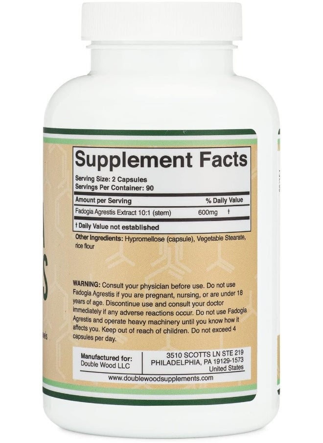 Double Wood Supplements Fadogia Agrestis 600Mg Per Serving (180 Capsules)  - Image 5