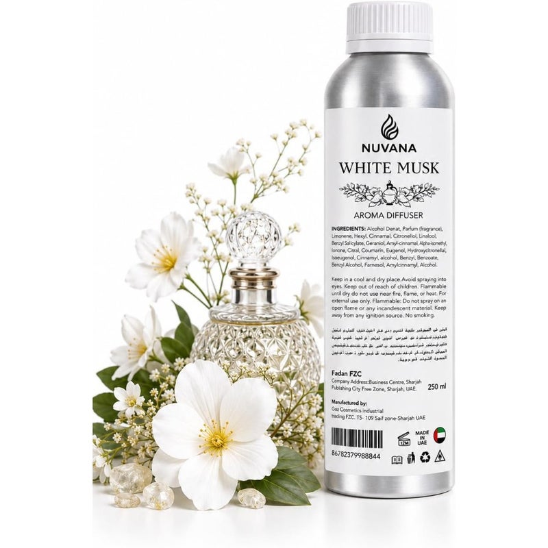 White Musk Home Fragrance Oil, 500 ml Long-Lasting Soft Musk Aroma for Diffusers, Humidifiers, Oil Burners, Potpourri and Home Scenting - Image 1