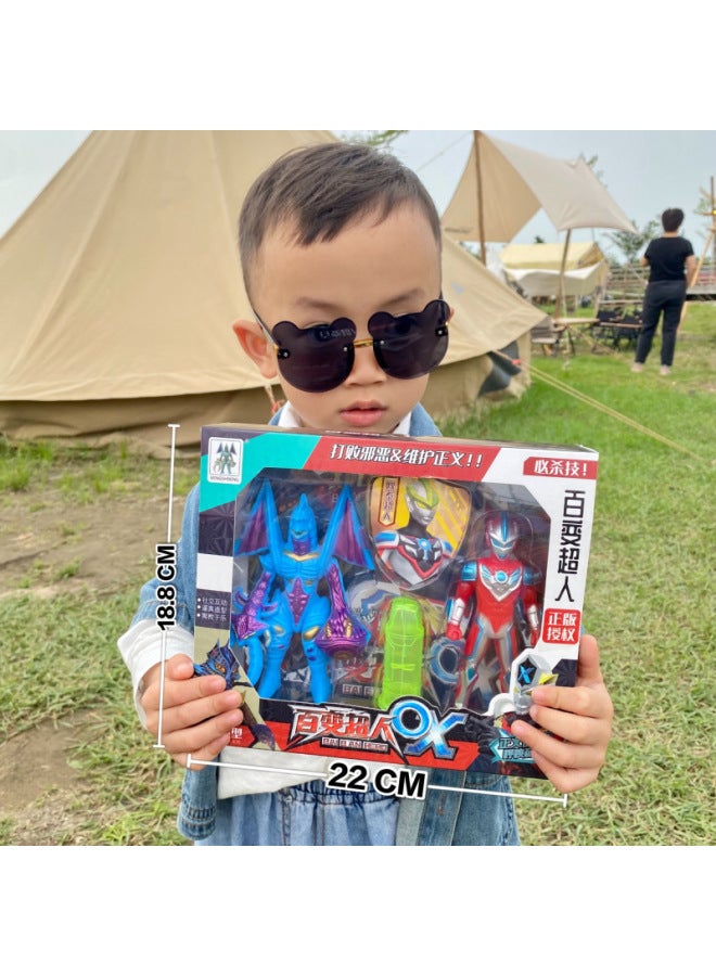 Genuine Chinese Superman Ott Monster Toy Robot Hero Superman Transformer Summoner Gift Box Set-Color: Superman Monster Set Random 209-11 - Image 1