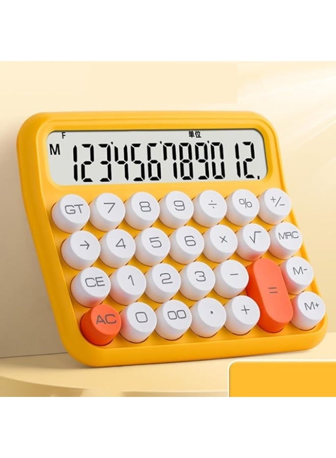 كريفوكت آلة حاسبة مكتبية بـ12 رقمًا مزودة بشاشة ال سي دي كبيرة وأزرار كبيرة قابلة للإزالة، للاستخدام في المكتب أو المدرسة أو المنزل، لون أصفر - Image 3