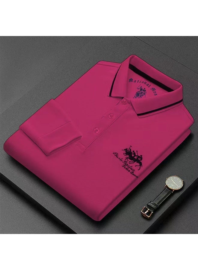 POLO Embroidered Pure Cotton Hot Selling Men's Polo Shirt  Autumn And Winter Long Sleeved Breathable Casual Slim Fit Top - Image 1