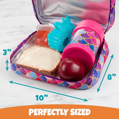Bentology Insulated Lunch Bag for Kids & Adults- Reusable Thermal Sleeve w Clip on Handle- Easy to Clean Water-Resistant Lunchbox Tote- Mini Cooler Bag for Work School, Picnic, Daycare- Back to School - Image 4