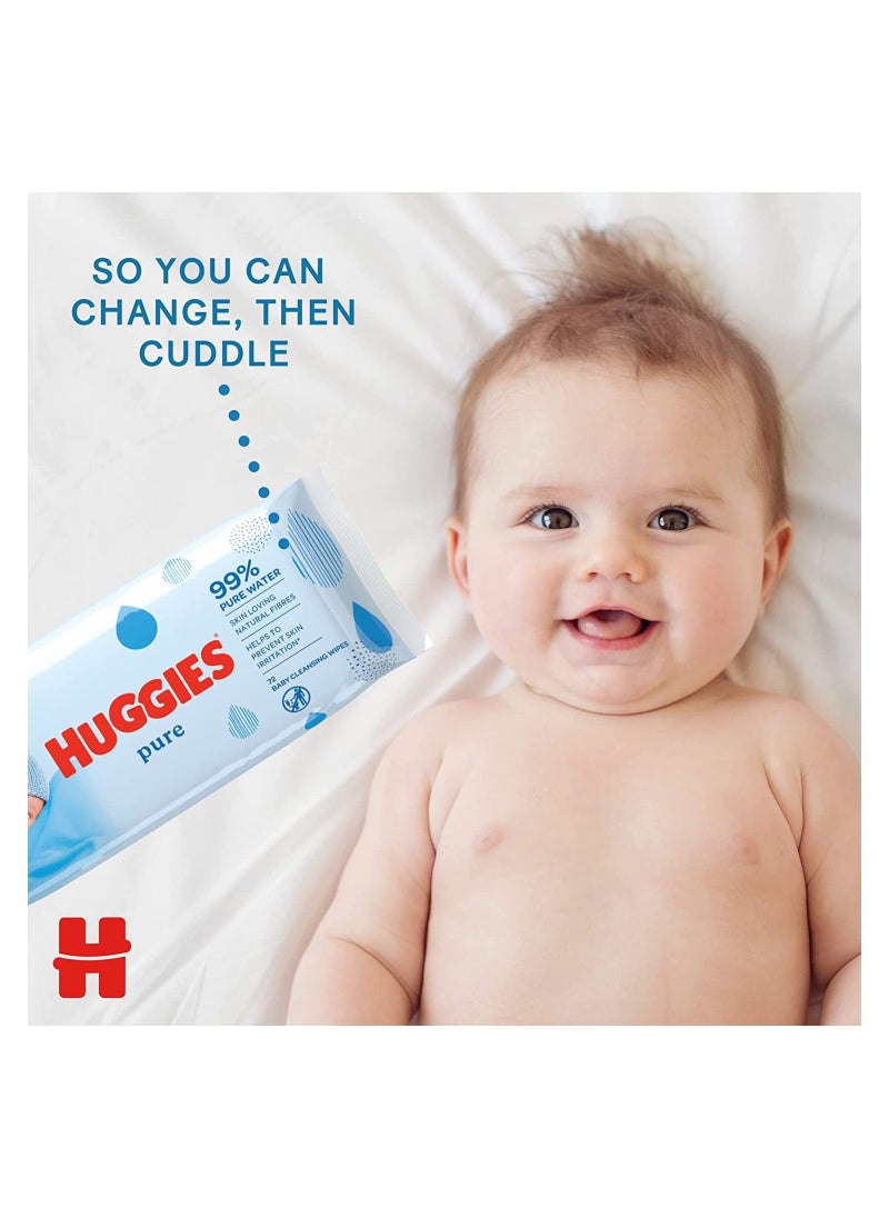 Huggies - Pure Baby Wipes With 99 Percentage Pure Water for Sensitivity (Pack of 10) - Image 1