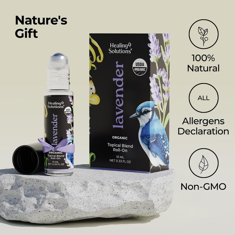Healing Solutions Lavender Essential Oil Roll-On (2-Pack) - USDA Organic Calming Essential Oil Roller for Sleep & Skin - Image 5