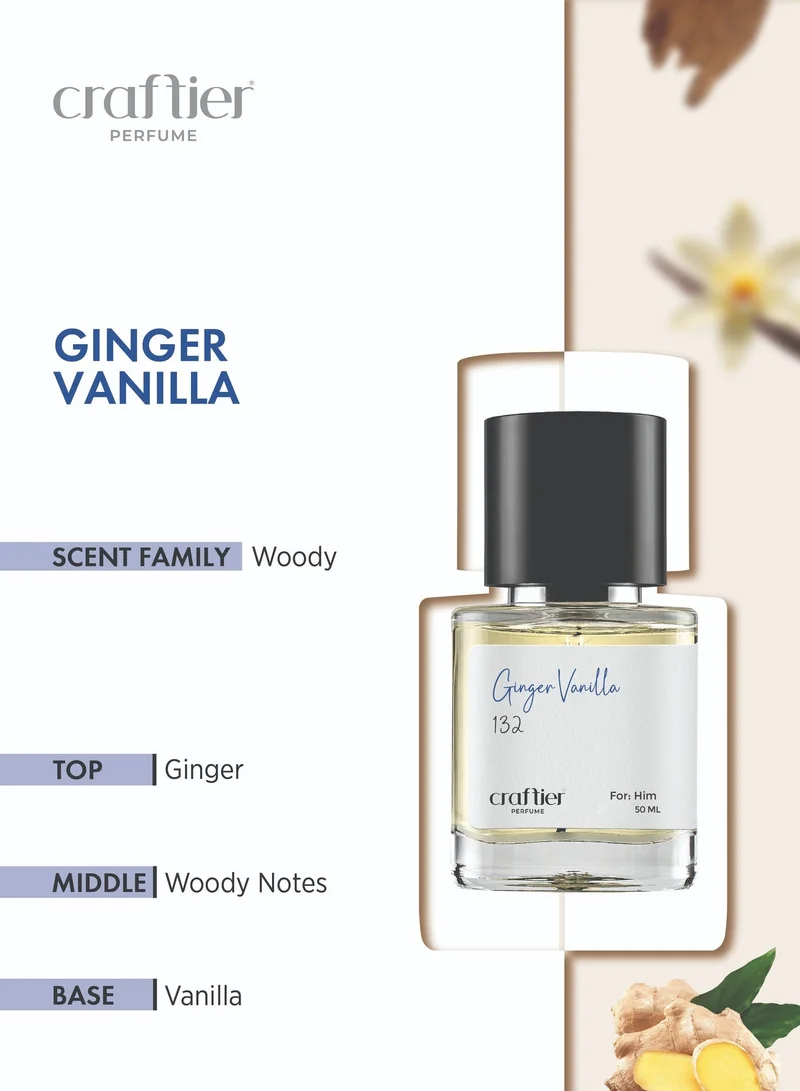 Craftier Perfume Inspired Perfume GINGER VANILLA - Inspired of-THE MOST WANTED PARFUM, Eau De Parfum for Men - 50ml, Long Lasting Woody Fragrance Upto 24 Hrs, Travel Size Men's Perfume for Men | Best Price UAE