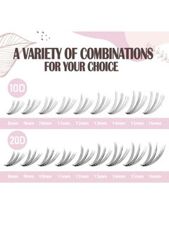 FLOMAZE Individual Lashes 240 Clusters Faux Mink Lash Clusters Natural Handmade Cluster Eyelash Extensions Diy Eyelash Extensions At Home (10D 812Mm Mixedf)  - Image 4