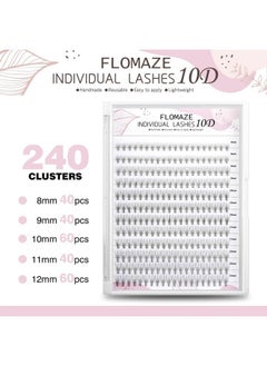 FLOMAZE Individual Lashes 240 Clusters Faux Mink Lash Clusters Natural Handmade Cluster Eyelash Extensions Diy Eyelash Extensions At Home (10D 812Mm Mixedf)  - Image 3