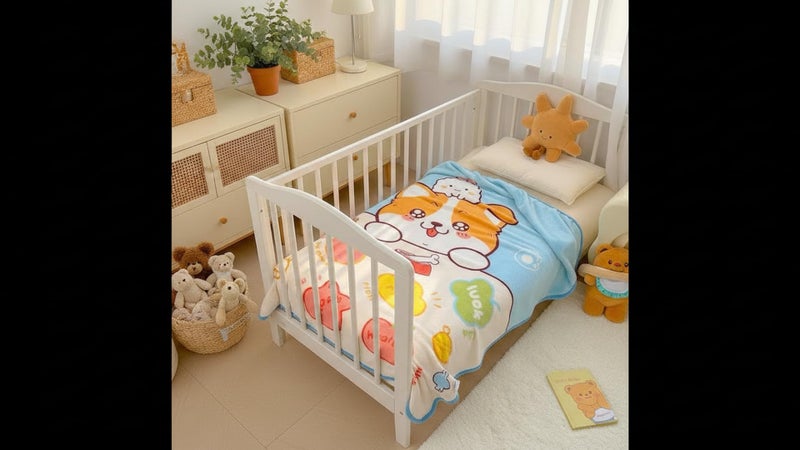 Butterthief Light Weight Cartoon Printed Blanket 100 x140 cm, 0-5 Years Soft Flannel for All Seasons Reversible Baby Blanket for Kids Toddlers New Born Boys & Girls - Image 3