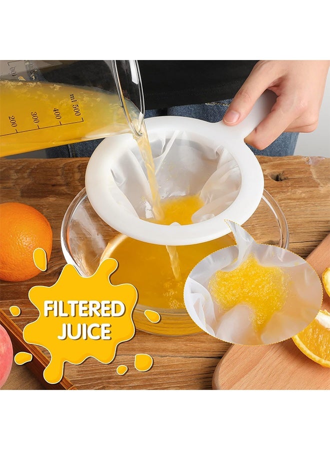 2 Pieces Ultra Fine Mesh Strainer Nylon Food Juice Strainer Yogurt Mesh Sieve Plastic Mesh Colander with Handle Mini Brine Shrimp Separation Net for Kitchen(120/200 Mesh) - Image 4