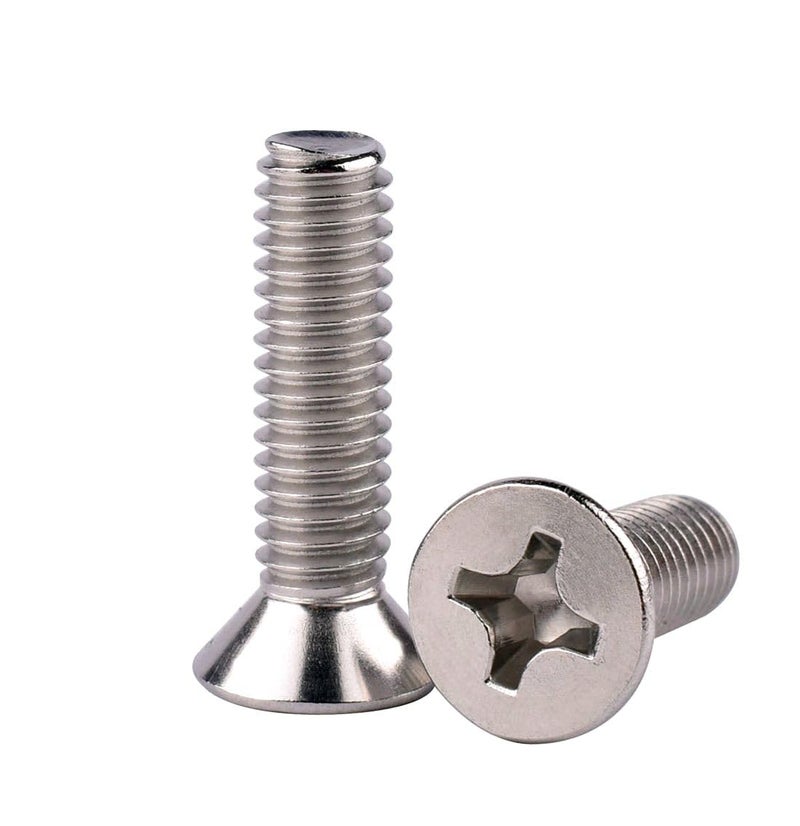 VAMUOEFL #10-24 x 5/8" Phillips Flat Head Machine Screws, Stainless Steel 304 (18-8), UNC Coarse Thread, Countersunk Head Machine Screws, 40Pcs - Image 1