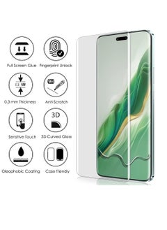 Generic Compatible with Honor 200 Pro Screen Protector [Liquid UV Tempered Glass] Full Screen adhesive [Sensitive Touch][Fingerprint Sensor Compatible] HD Transparent  - Image 2