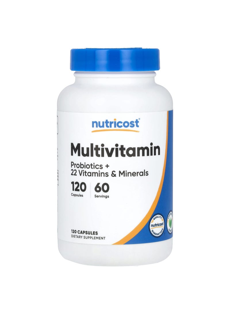 Nutricost Multivitamin, Probiotics + 22 Vitamins & Minerals , 120 Capsules