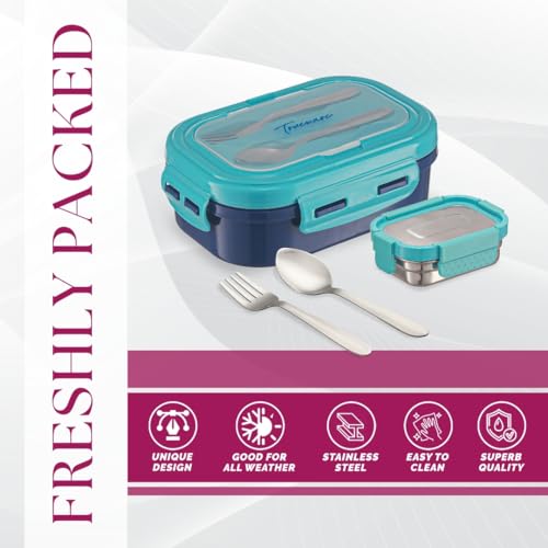 Trueware Picaso Insulated Inner Steel Thermoware BPA Free, Airtight, Food Grade, 2 Containers Lunch Box 750 ML - Image 5