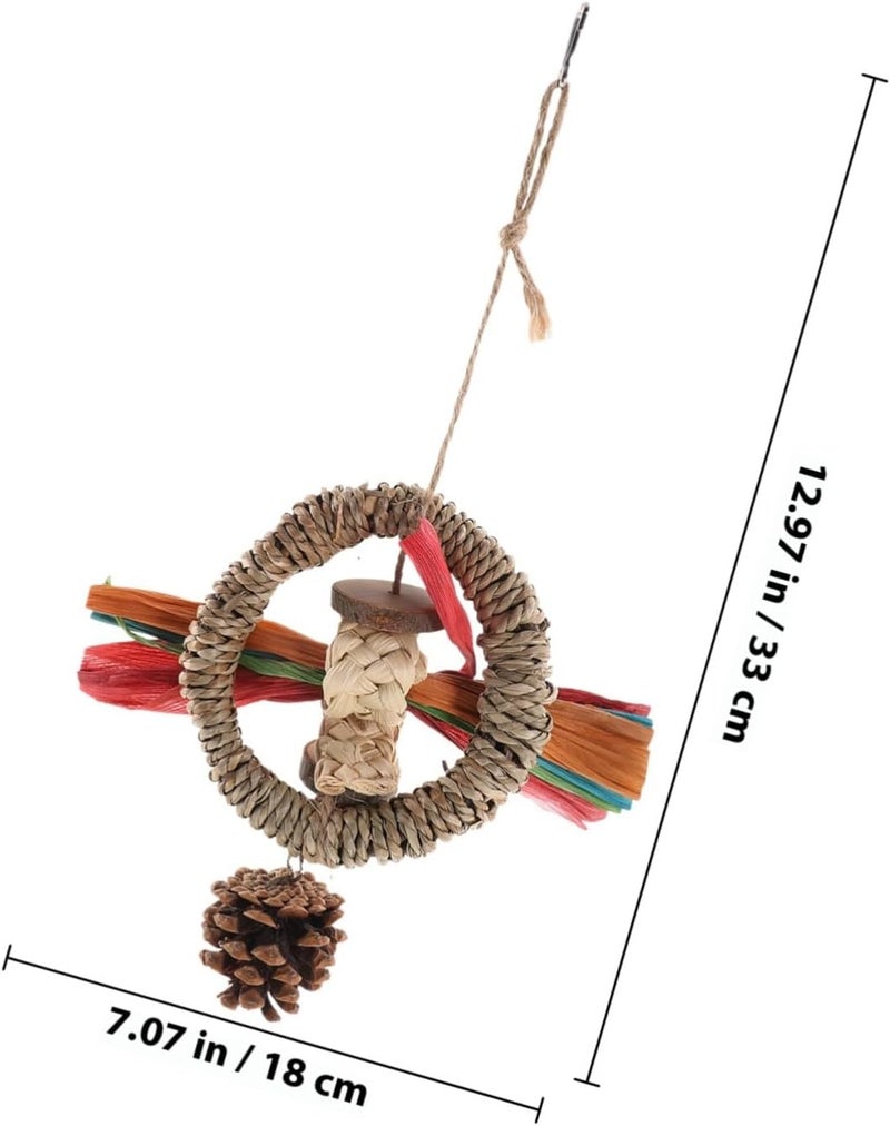 Multi-style matching design SEWACC Parakeet Chewing Natural Corn Leaf Bird Bite-Resistant Bird Cage Accessory for Parrots Budgerigars Cockatiels Finches Promotes Exercise Economical varied design options - Image 2