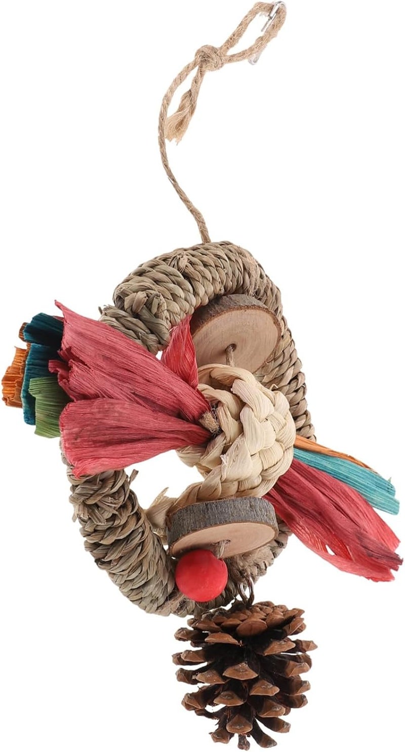 Multi-style matching design SEWACC Parakeet Chewing Natural Corn Leaf Bird Bite-Resistant Bird Cage Accessory for Parrots Budgerigars Cockatiels Finches Promotes Exercise Economical varied design options - Image 1