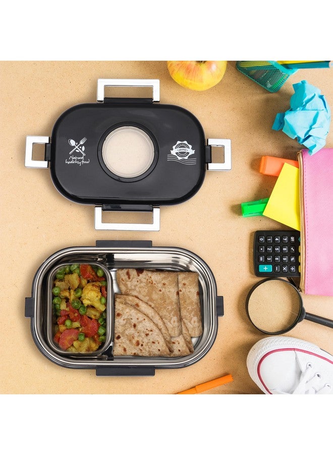 JAYPEE Lunch Box Submarine Black 650 ml Stainless Steel Insulated Lunch Box for School & Office, Spoon, Airtight Leak-Proof, Unbreakable Lid,Tiffin Box for Kids - Image 2