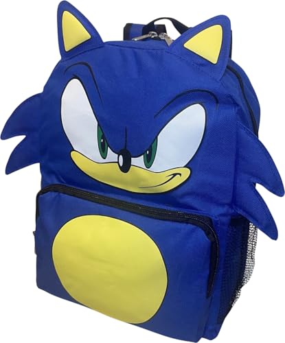 Ruz Sonic The Hedgehog Big Face School Backpack With 3D Ears And Quills (Sonic 14") - Image 3