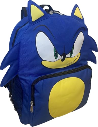 Ruz Sonic The Hedgehog Big Face School Backpack With 3D Ears And Quills (Sonic 14") - Image 2
