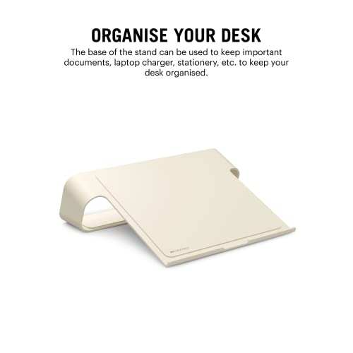 DailyObjects Arete Laptop Stand (Ivory) Portable Compatible with MacBook Notebook Tablet Aluminum Ergonomic Tabletop Laptops Upto 16 inch - Image 2