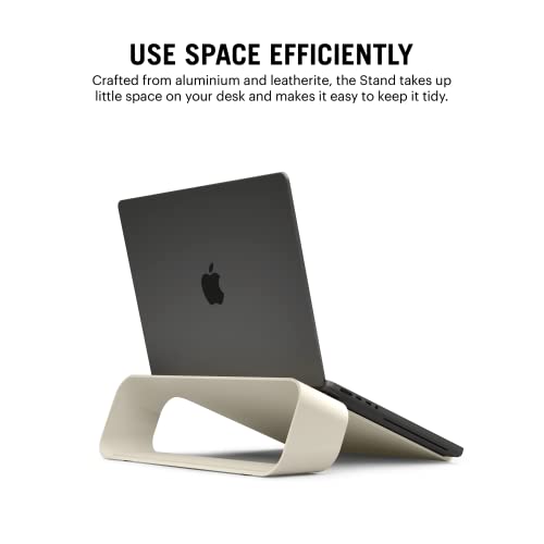 DailyObjects Arete Laptop Stand (Ivory) Portable Compatible with MacBook Notebook Tablet Aluminum Ergonomic Tabletop Laptops Upto 16 inch - Image 4