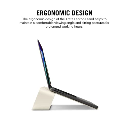 DailyObjects Arete Laptop Stand (Ivory) Portable Compatible with MacBook Notebook Tablet Aluminum Ergonomic Tabletop Laptops Upto 16 inch - Image 5