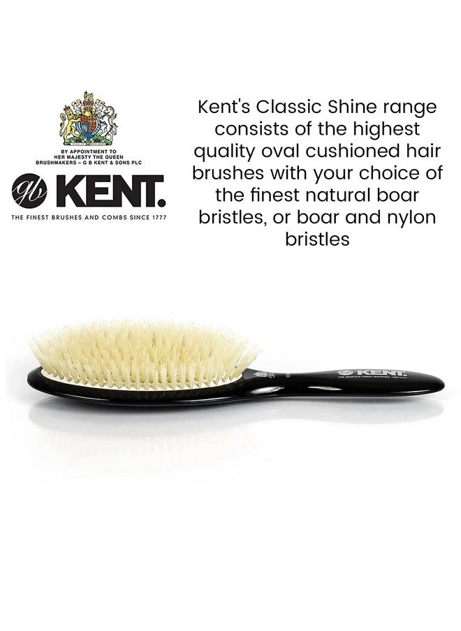 KENT Csgl 8.5" Large Oval Cushion Straightening Brush And Hair Detangler Natural White Boar Bristle Hair Brush Shine Hair Brush And Scalp Scrubber For Fine Or Thinning Hair (Hair Brush Cleaner)  - Image 5