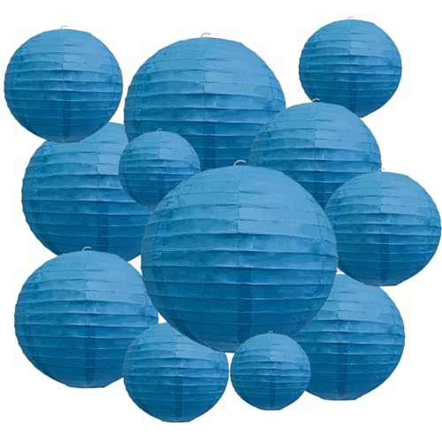 Zankubom 20Pcs Royal Blue Paper Lanterns for Parties 6 8 10 12 Chinese Asian Hanging Round Paper Lanterns for Birthday Wedding Halloween Christmas Home Decor Party Decor - Image 1