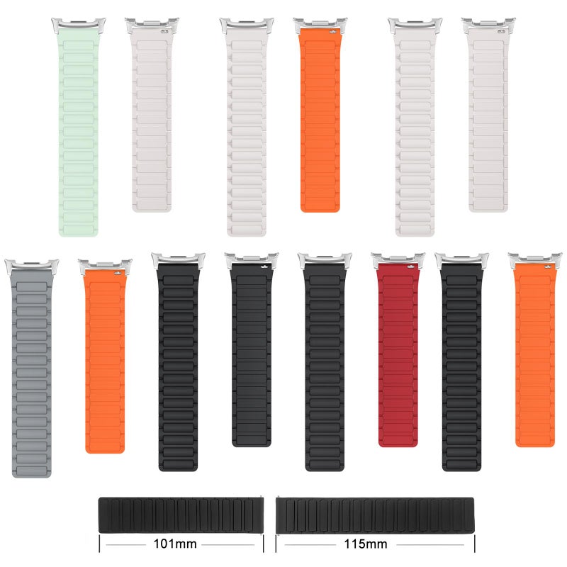 erorex For Samsung Galaxy Watch8 / 8 Classic I-Shaped Magnetic Silicone Watch Band(Starlight) - Image 5