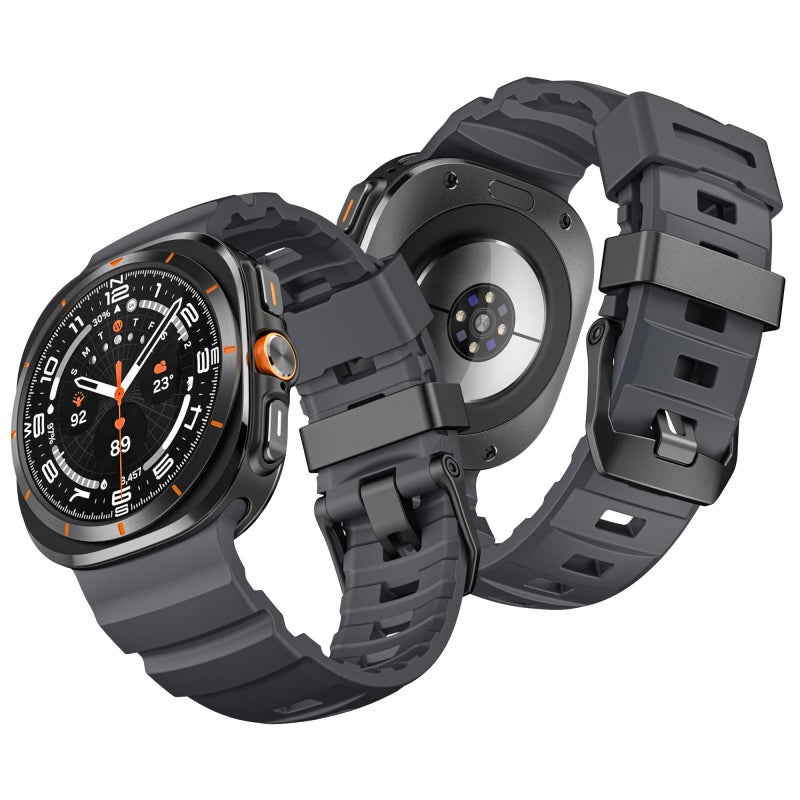 erorex For Samsung Galaxy Watch Ultra 47Mm / Ultra 2025 Wild Trail Silicone Sports Watch Band(Charcoal Black) - Image 5