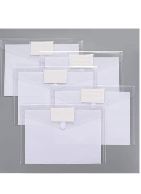Plastic EnvelopesExpanding File Folders, Clear Document A4 Size Envelopes with Label Pocket for School Home Work Office Organization, Business Box 10 Pack