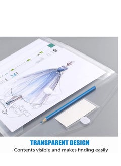 SYOSI Plastic EnvelopesExpanding File Folders, Clear Document A4 Size Envelopes with Label Pocket for School Home Work Office Organization, Business Box 10 Pack  - Image 2